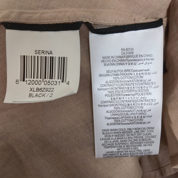 Size 2 BCBGMaxAzria Black and Nude Eyelet Dress Rhinestone Jeweled neckline - Picture 12 of 13